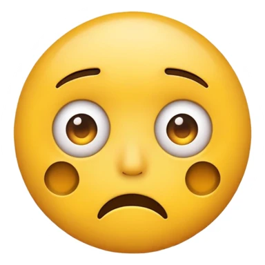 Simple Round Yellow Worried Concerned Scared Face Emoji Expression  sticker