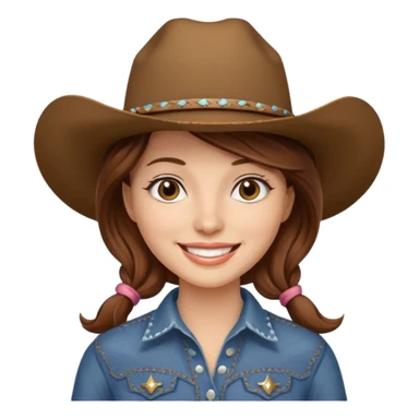 cowgirl with cowgirl hat smiling sticker
