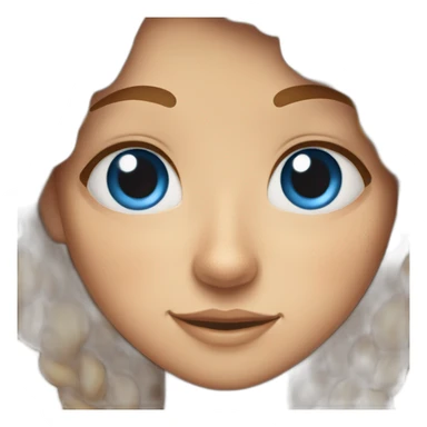 a one-eyed girl with a blue eye, light brown hair and freckles sticker