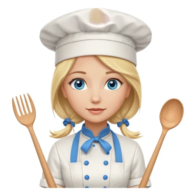 Sexy Long Blonde hair blue eyed female chef sticker