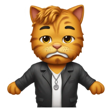 Garfield with a bjork outfit sticker