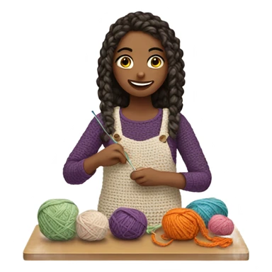 Girl crocheting  sticker