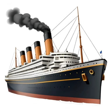 Illustrate the Titanic in daylight, showing its massive decks, smokestacks & grandeur. sticker
