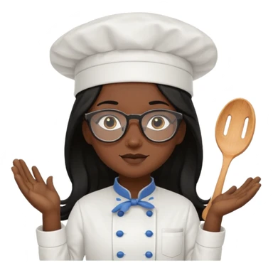 Profesora de pastelería morena con gafas y pelo negro largo sticker