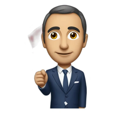 Eric Zemmour with French Flag in hand sticker