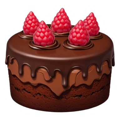 Chocolate cake with a raspberry on top sticker