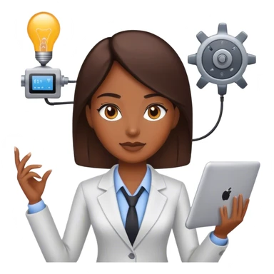 Female Business manager and automation sticker