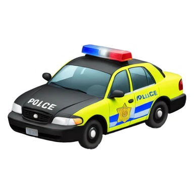 police car doing skids sticker