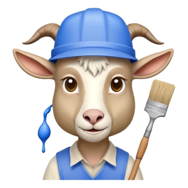 A goat whose horns are draining paint - he is a decorator sticker