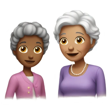 Grandmother with a girl sticker