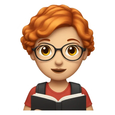 Red haired girl with diary  sticker