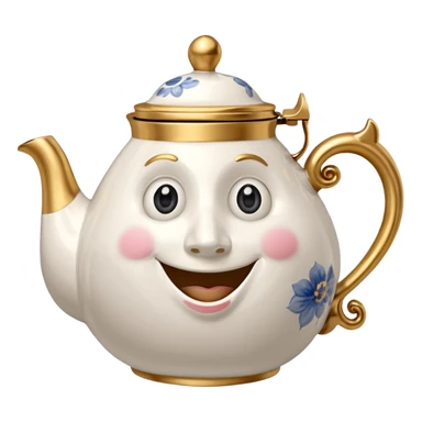 A character from the fairy tale Beauty and the Beast: Mrs. Potts, the lady who was turned into a teapot and retains the teapot's original form. sticker