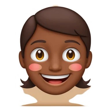 smiling face emoji dark brown skin tone sticker