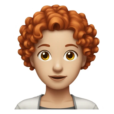 girl, 27-28 years old, with red curly hair, fair skin, waist-length, works in the event industry sticker