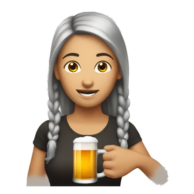 Women with beer in her hand sticker