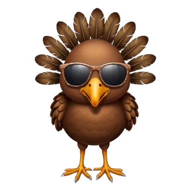 A turkey with sunglasses sticker