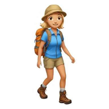 woman hiking in the woods in the sunshine sticker