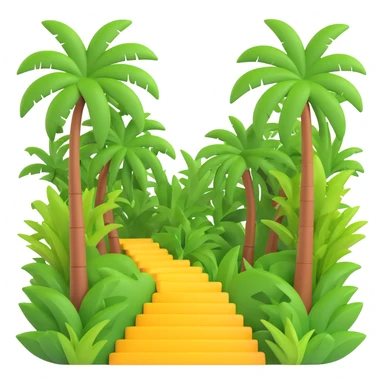 jungle with palm trees and vines sticker