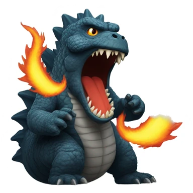 Godzilla breathing fire sticker