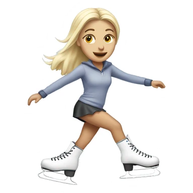 Blonde girl ice skating sticker