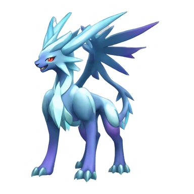  cool edgy shiny colorful godly ethereal Suicune-Dialga-Fakemon full body sticker