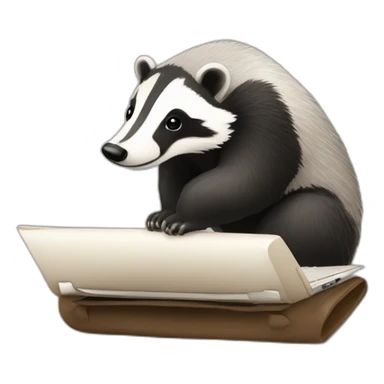 badger works on notebook sticker