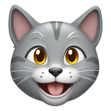 laughing gray cat sticker