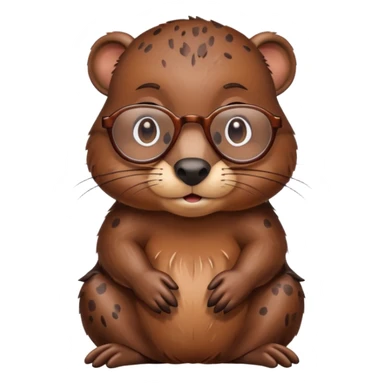 spectacled beaver with clotches sticker