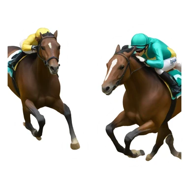 two horses racing sticker