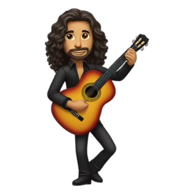 flamenco guitarist with long hair sticker