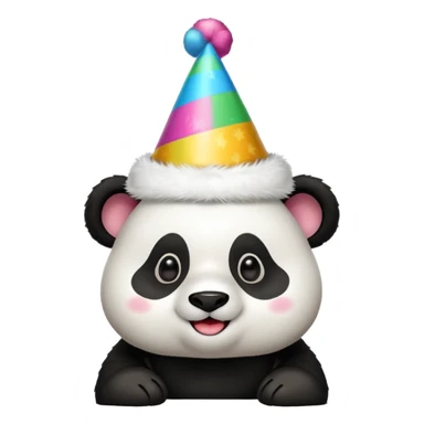 Panda with big party hat sticker