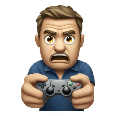 person raging at a video game sticker