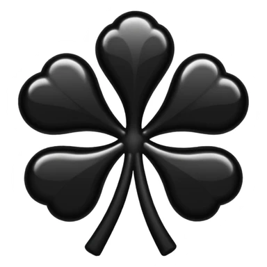 Trébol  color negro con cinco hojas  sticker