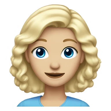 Blonde woman with blue eyes waving sticker