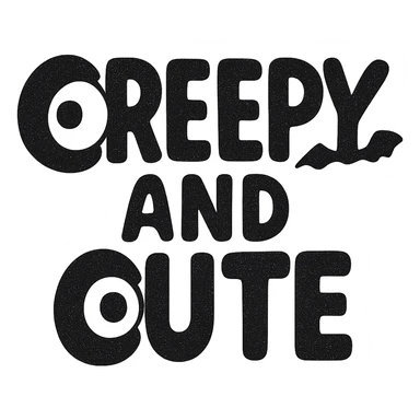 Creepy and cute text sticker