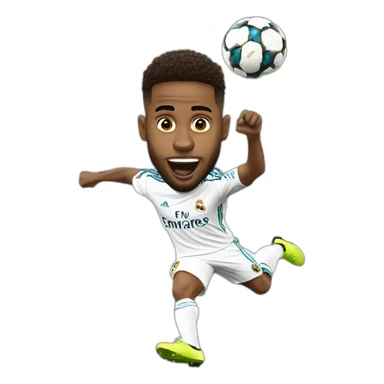 real madrid player jumping big head sticker