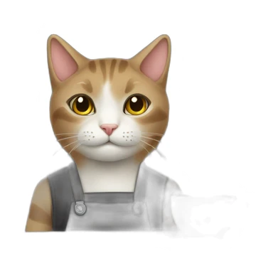 Barista Cat in Coffee Shop sticker