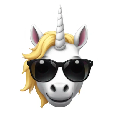 Unicorn with fully black sunglasses sticker