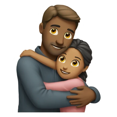 hug of man and girl sticker