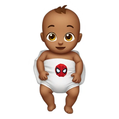 baby-with-spiderman-diaper sticker