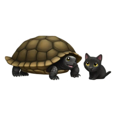 tortoise black cat sticker