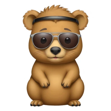 Baby cappybara with sunglasses sticker