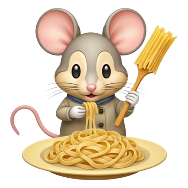 Mouse picking up Pasta sticker