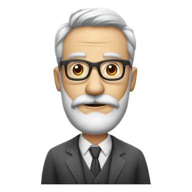 profesor de ingles, calvo, con barba pero no muy frondosa, y con gafas sticker