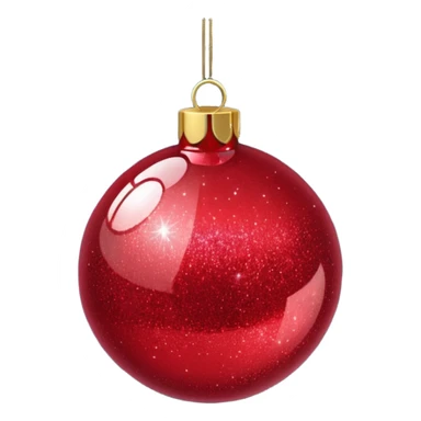 Red glitter ball ornament sticker