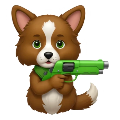 Dog with green gun  sticker