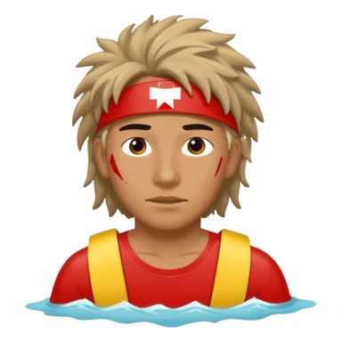 Lifeguard Native American Teenager with messy hair rescuing someone sticker
