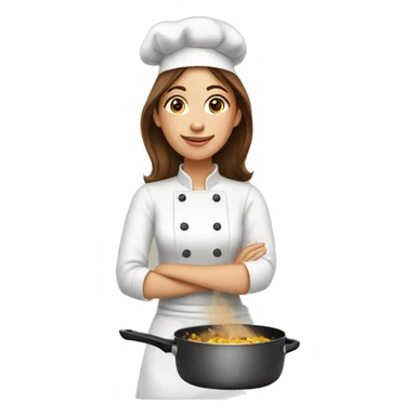 Giunge Woman with brown hairs cooking sticker