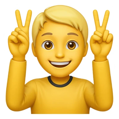 emoji holding 3 fingers up sticker