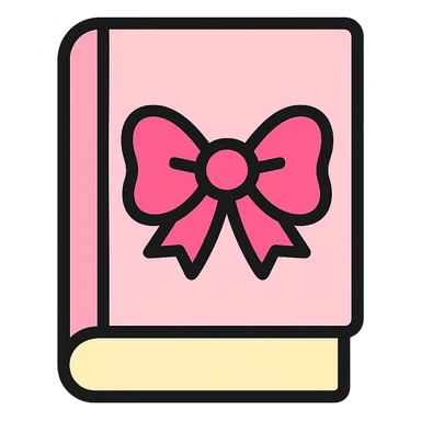light pink book with a pink bow icon sticker